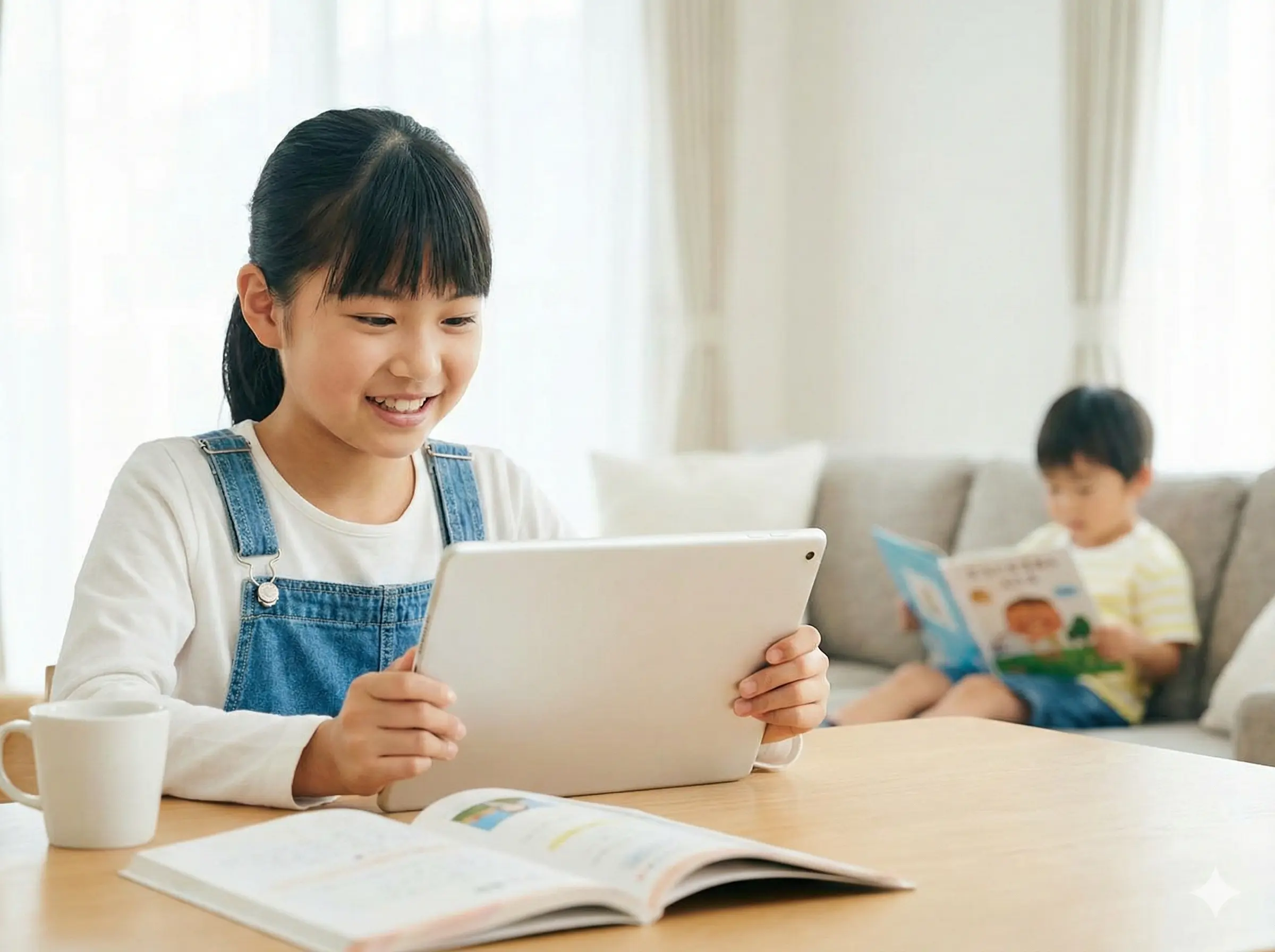 自信を持って英語を話す子供の様子